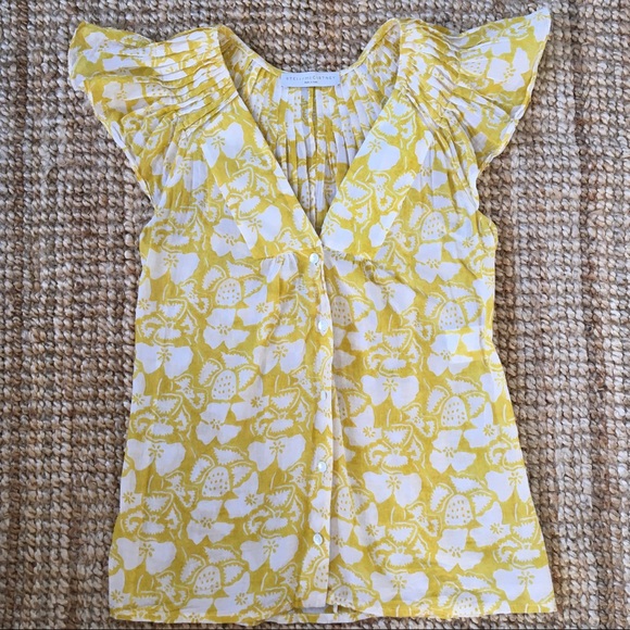 Stella McCartney Tops - Stella McCartney Saffron Blouse Flutter Sleeves